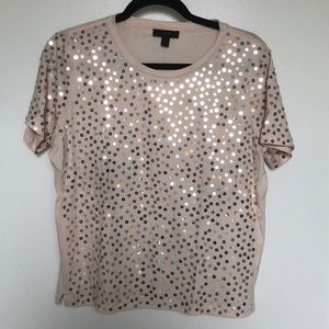 Sequined pink J. Crew t-shirt